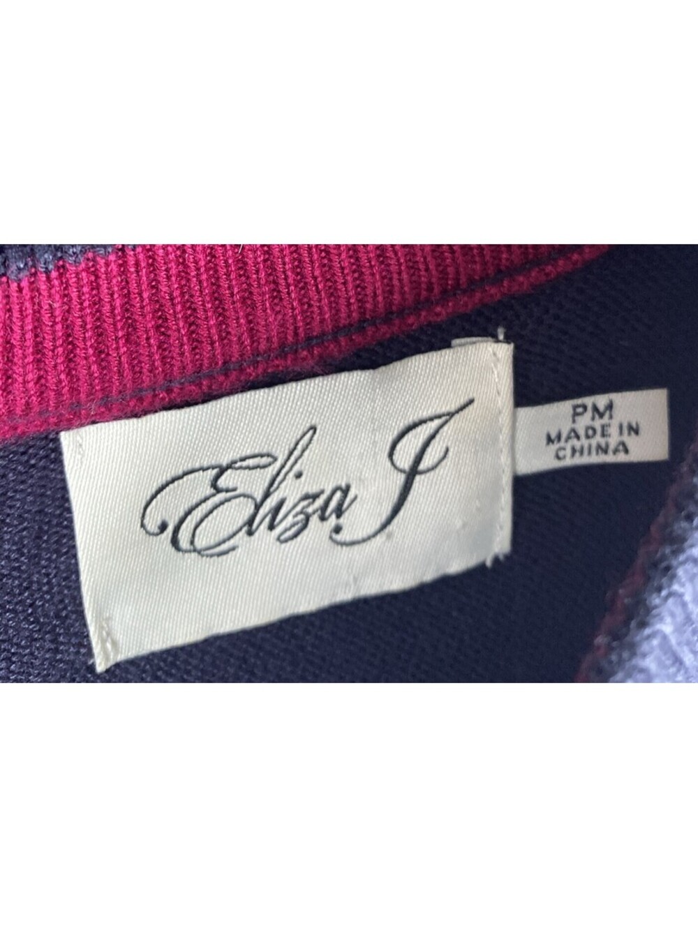 Eliza J Womens Mini Sweater Dress Colorblock Navy Blue Gray Zip Back Sz PM - Picture 2 of 9